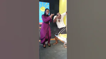 Azawi dances to her tune "my year" in the studios of Capital FM.