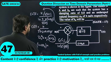 Lec 47 Question Discussion on Time Domain Parameters Part-1 || Control System || SK Sir || GATE-2023