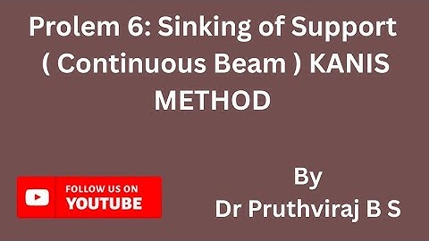 Problem 6:  Kanis Method  - Sinking of Support ( Continuous Beam )
