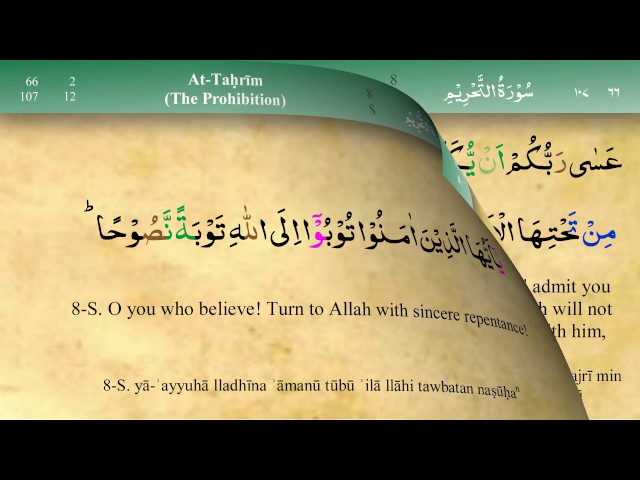 066 Surah At Tahrim with Tajweed by Mishary Al Afasy (iRecite) class=