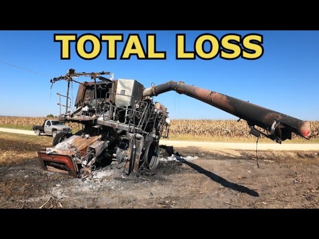 COMBINE FIRE ON THE FARM :( | Hartung Family Farms | The Content Farm