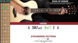 Edge Of Desire Acoustic Guitar Cover John Mayer 🎸|Tabs + Chords|