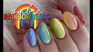Ombre Rainbow Gittler Gel Nails Pride Nails Ombre Gel Polish Rainbow Ombre Nails