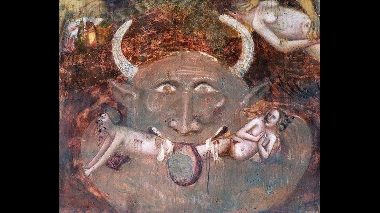 Фреска настенной росписи монастыря 14 века, изображающая внешность Антихриста. Видео и ссылки к нему