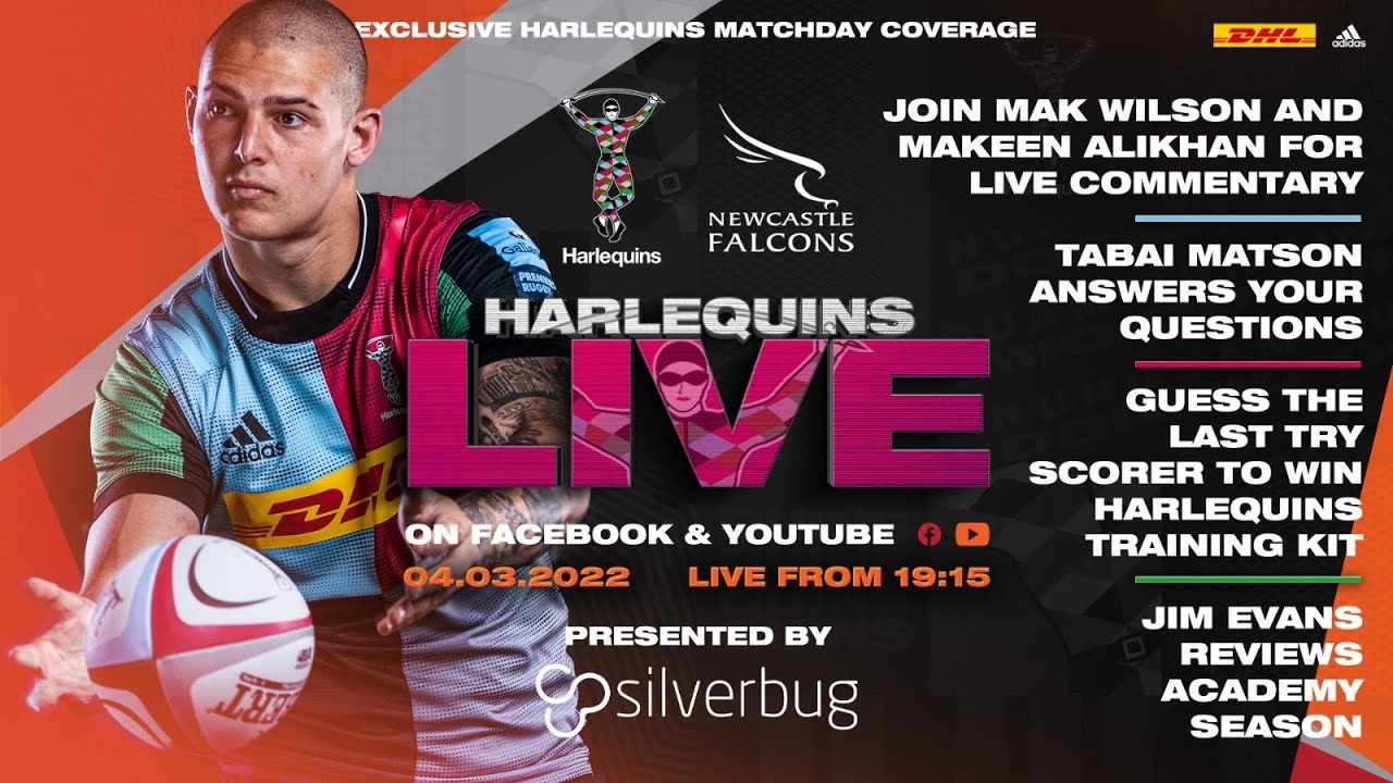 Live Commentary from Harlequins v Newcastle plus you can win Harlequins training kit