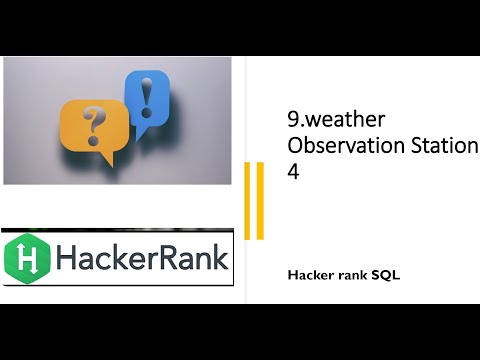 9.Weather Observation Station 4| SQL HackerRank | hackerrank solution | Rajanikanth Gaja