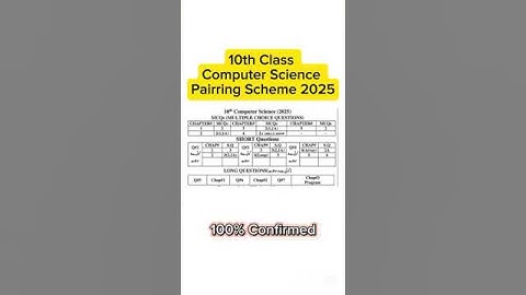 10th class Computer pairing scheme 2025 10th Class Computer science guess paper 2025
