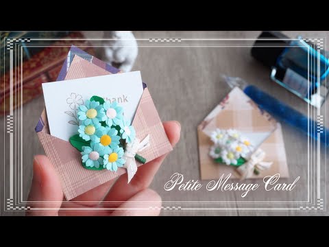 可愛い花束のメッセージカード~折り紙の封筒とクラフトパンチの小花🌼 - How to Make Petite Message Card