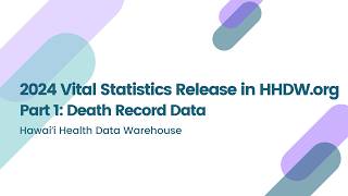 Coffee Break Webinar | 2024 Vital Statistics Release in HHDW.org, Part 1: Death Record Data