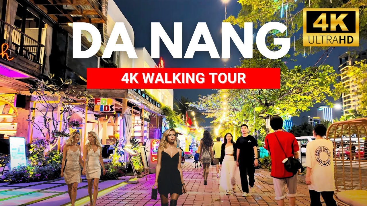 DA NANG Vietnam 🇻🇳 Sunset & Night Beach Walking Tour 4K | Summer 2025