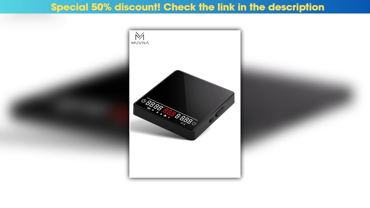 Exclusive Muvna Digital coffee scale with timer and flow rate-rechargeable, suitable for espresso,•