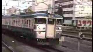 90年代のJR - 中央線 115系(スカ色) 前面強化3連 + 従来車3連