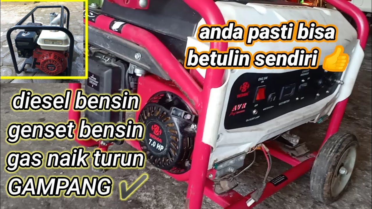 genset bensin gas naik turun YouTube