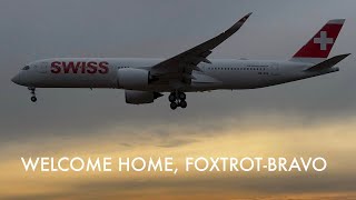 Swiss A350 Hb-Ifb Makes First Landing At New Homebase 4.2.26