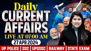 27 April 2024 Current Affairs | UP Police Current Affairs | UPP Daily Current Affairs By Riya Mam
