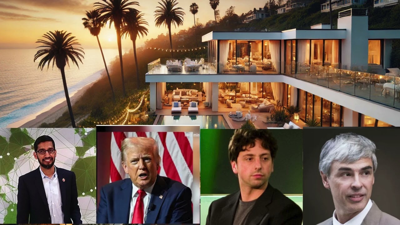 Donald Trump và Sundar Pichai, Larry Page, và Sergey Brin Tiệc ngoài trời