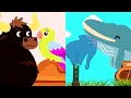 Hickory Dickory Dock Bull vs Bird &amp; Elephant vs Whale Split Screen + Progressive Style