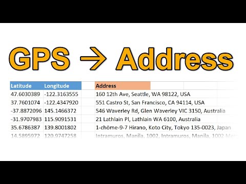 Convert address to GPS coordinates with Excel