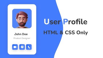 How To Make Profile Card Using HTML and CSS | User Profile Page Design with HTML & CSS