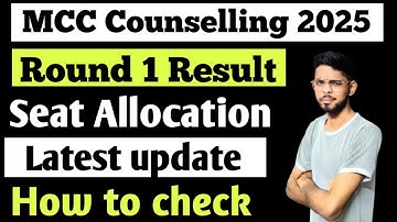 Neet 2025 Counselling | Mcc Counselling first round Result Seat Allotment 2025 | Neet 2025 update