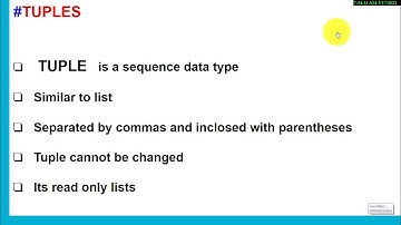 IoT LOGICAL DESIGN USING PYTHON    LEC 5   TUPLES