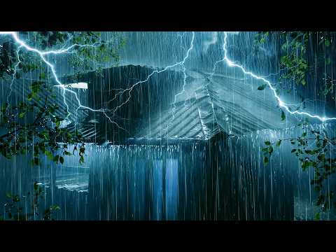 Sleep Hypnosis to Fall into Sleep in 3 Minutes with Night Heavy Rain & Mighty Thunder in Hurricane