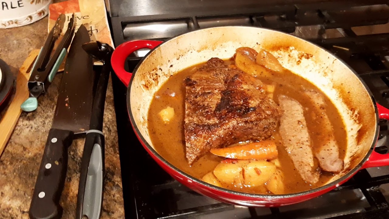 205. Juicy Brisket in a Tramontina 4 quart dutch oven braiser results  Enameled cast iron 