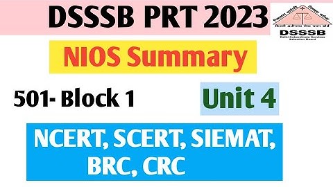 Dsssb Prt | NIOS Summary for DSSSB prt |Dsssb prt pedagogy| Dsssb CDP|Dsssb prt 2023|Dsssb pedagogy