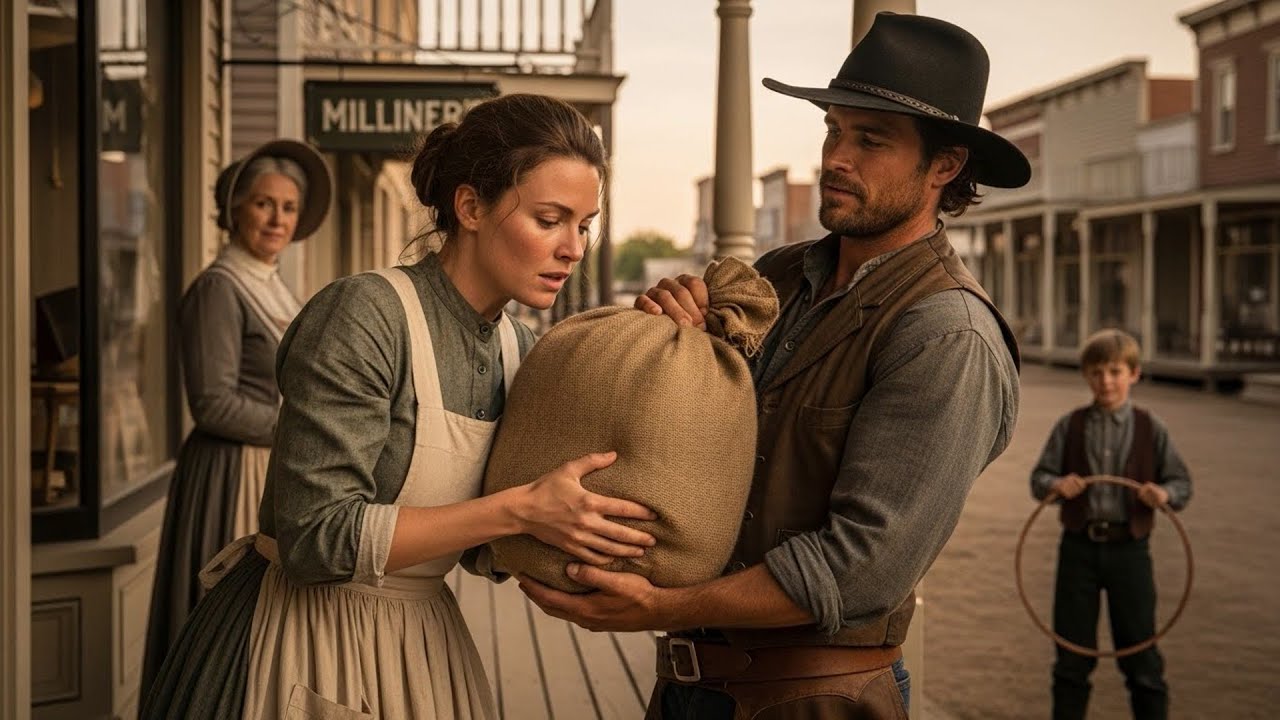 She Was Struggling to Lift a Sack of Grain, The Cowboy Lifted It and Her Spirits Both