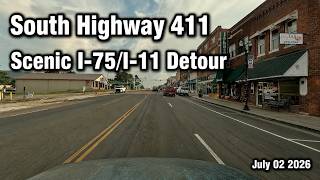 Dashcam United States Highway US HWY 411 South, Tennessee 07 02 26 "Driving The South"
