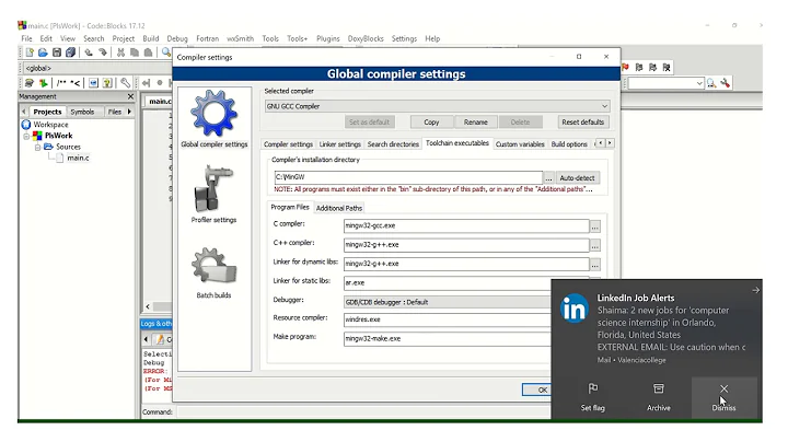 Debugger..Error message: "You need to specify a debugger program in the debuggers's settings"