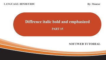 Diffrence between italic and emphasized tag in HTML