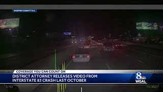 Newly released dashcam video shows moment of triple-fatal crash on I-83
