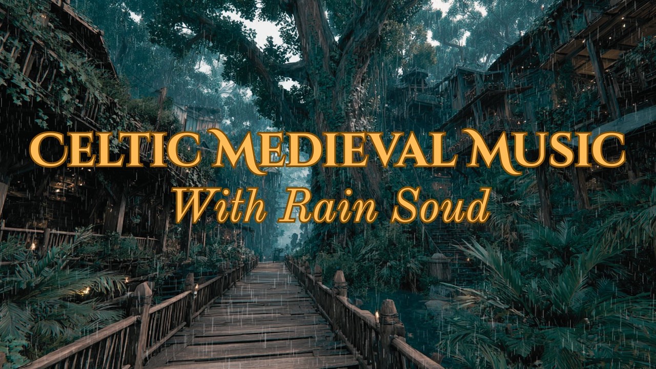 Medieval Celtic Rainy Night | Peaceful Folk Music, Rain Sounds & Tavern Ambience for Rest & Sleep