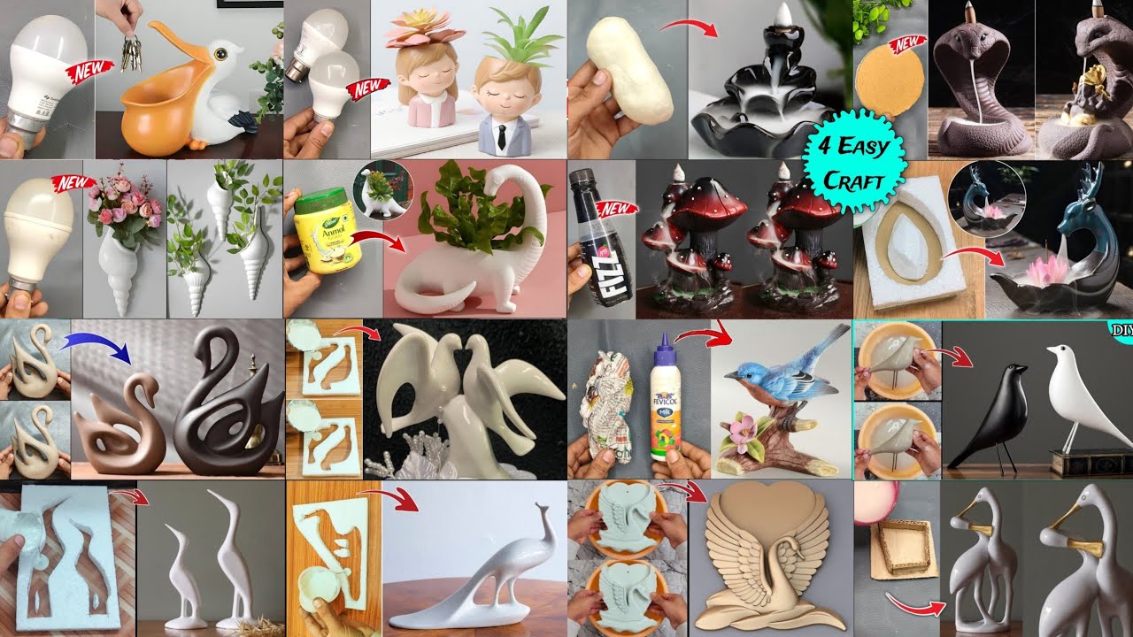 16 Easy Craft Ideas • Cement Craft Ideas • Home decoration items • Easy Craft Ideas • Decoration