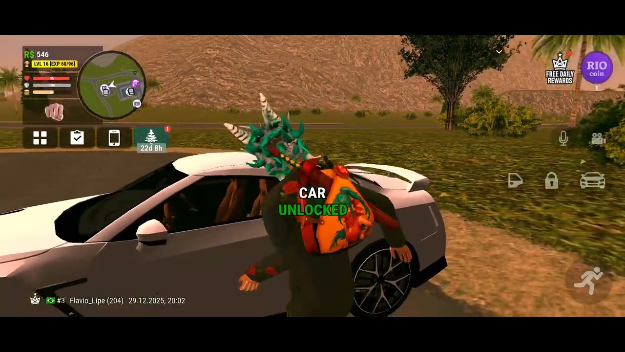 ESSE É MEU NOVO CARRO NO RIO RISE ( GTR BRANCO) NO SERVIDOR 3 RP