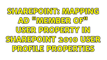 Sharepoint: Mapping AD "member of" user property in sharepoint 2010 user profile properties