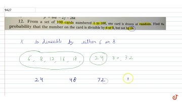 From a set of 100 cards numbered 1 to 100, one card is drawn at random. Find the probability th...