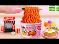 How To Cook Miniature Carbo Korean Noodles with Fried Rice Eggs | Tony Mini Food