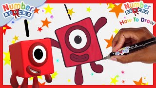 how to draw numberblock one drawing tutorial for kids numberblocks