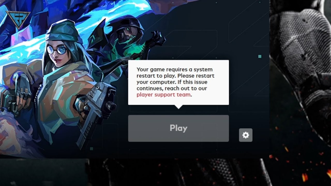 Please restart your client. Please restart System. Reboot required. Valorant your game requires a System restart to Play. Please restart your Computer. If this Issue continues, reach out to our. Your game requires a System restart to Play что делать дальше.
