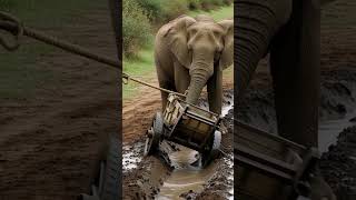 Heroic Elephant Pulls Wagon Out of Muddy Rut! 🐘🚜🆘