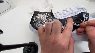 STENCILS | The BEST way  to apply a VINYL STENCIL TO SHOES