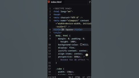3D Square ⬛ 🌟with #html #css #programming #language #coding #ytshorts #viral #shorts #viralvideo
