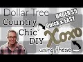 Dollar Tree COUNTRY CHIC DIY using these WORD PLAQUES | QUICK & EASY  DIY UNDER $5