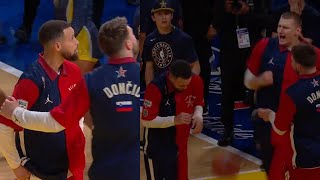 Nikola Jokic dunks on Stephen Curry after Luka Doncic set him up 😂