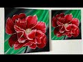 Easy Acrylic Painting Red Flower on Canvas Step by Step- Rote Blume Malen Acryl Schritt für Schritt