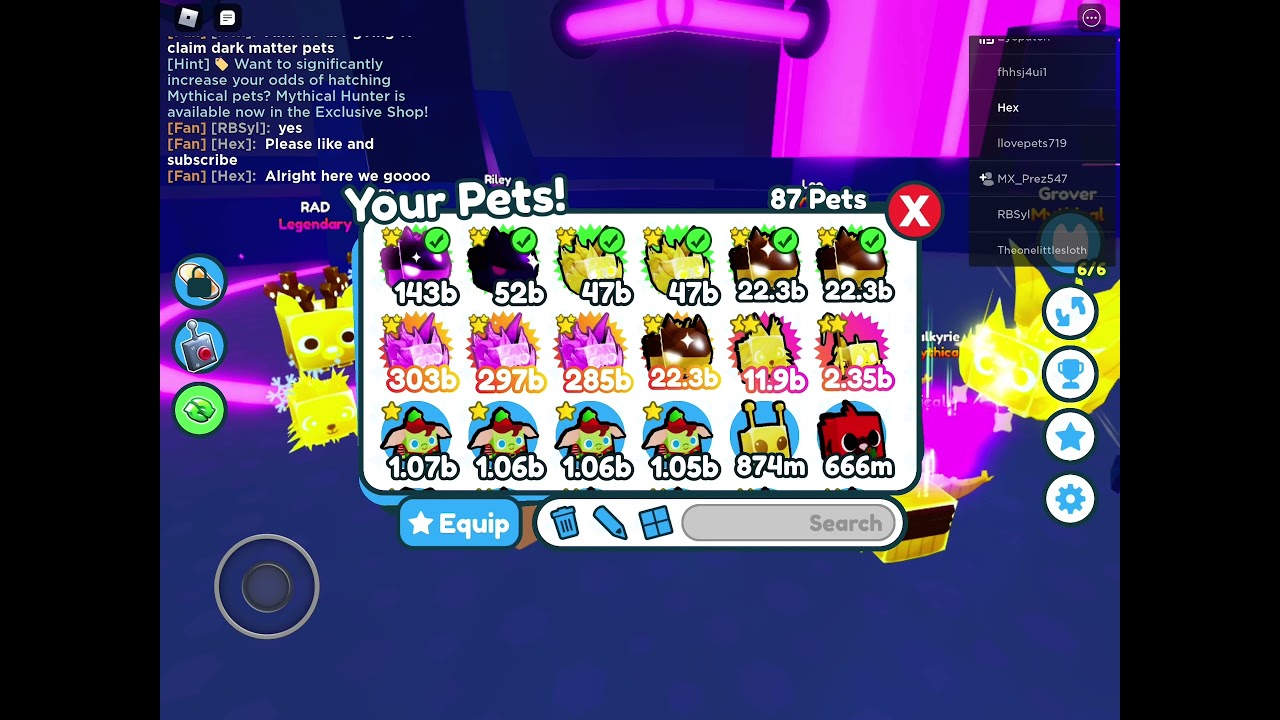 Claiming pet simulator pets