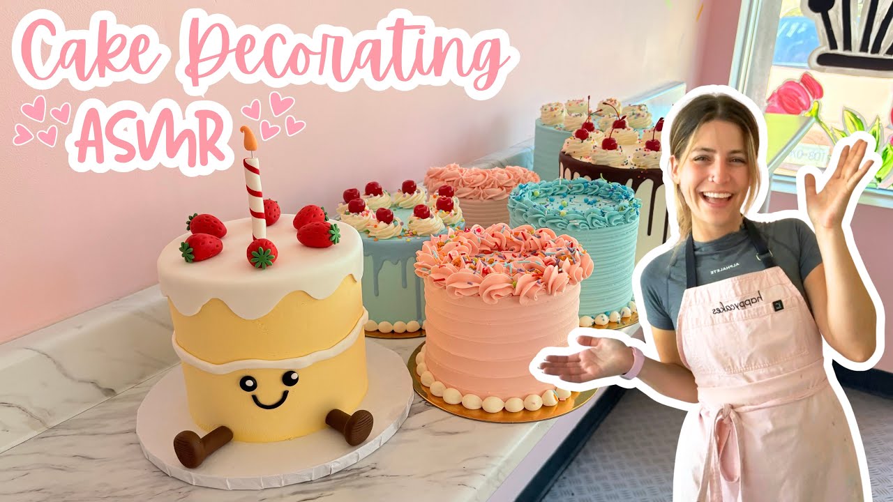 Satisfying Cake Decorating ASMR | Decorate 7 Cakes With Me in 1 Hour! | [No Talking] [No Music]
