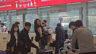 Han So-hee checking in at Emirates at Incheon Airport 5-16-2024